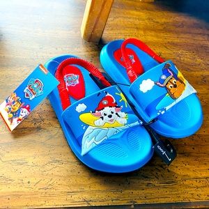 NWT Paw Patrol Slides Rubber Sandals SIZE 5/6 Kids